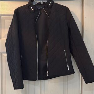 Tommy Hilfiger Black Jacket with Logo Trim
